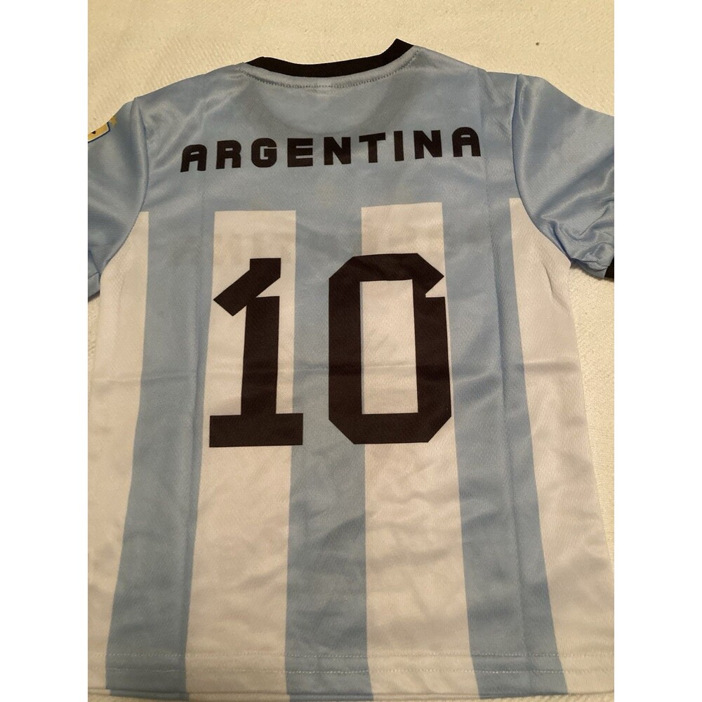 Argentina Kids shorts and top soccer #10 size 4 NEW - Picture 6 of 8